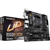 Gigabyte B550M DS3H Ultra Durable AMD AM4 Socket Motherboard, Micro-ATX, 4x DDR4 Slots, 2x M.2 Sockets, GbE LAN, 1x DVI-D / 1x DisplayPort / 1x HDMI Port