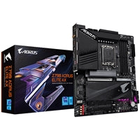 Gigabyte Z790 AORUS ELITE AX Intel 1700 Socket Motherboard, ATX, 4x DDR5 Slots, 4x M.2 Sockets, 2x USB-C Port, Fitted I/O Shield, 2.5GbE LAN, Wi-Fi 6E, 1x DisplayPort / 1x HDMI Port