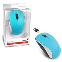 Genius NX-7000 Wireless Mouse, 2.4 GHz with USB Pico Receiver, Adjustable DPI levels up to 1200 DPI, 3 Button with Scroll Wheel, Ambidextrous Design, Blue