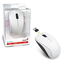 Genius NX-7000 Wireless Mouse, 2.4 GHz with USB Pico Receiver, Adjustable DPI levels up to 1200 DPI, 3 Button with Scroll Wheel, Ambidextrous Design, White