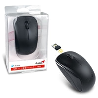 Genius NX-7000 Wireless Mouse, 2.4 GHz with USB Pico Receiver, Adjustable DPI levels up to 1200 DPI, 3 Button with Scroll Wheel, Ambidextrous Design, Black