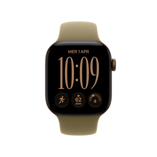 Apple Watch Series 12 GPS 42mm Dark Bronze Aluminium Case with Olive Sport Band - M/L