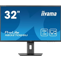 iiyama PROLITE XB3270QSU-B1 32 inch IPS Monitor, WQHD, 3ms, HDMI, DisplayPort, USB Hub, Freesync, 100Hz, Speakers, Black, Internal PSU, Height Adjustable, VESA