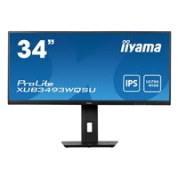 iiyama Prolite XUB3493WQSU-B5 34 inch IPS Monitor, Ultra Wide UWQHD, PIP, Freesync, 4ms, HDMI, DisplayPort, USB-Hub, 75Hz, Speakers, Black, Internal PSU, VESA, Height Adjust, Pivot