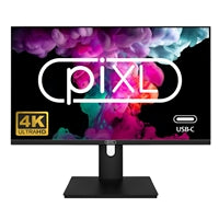 piXL PX27UDH4K 27 Inch Frameless IPS Monitor, 4K, LED Widescreen, 5ms Response Time, 60Hz Refresh Rate, HDMI, Display Port, 2x USB-A, USB-B, USB-C, 16.7 Million Colour Support, VESA Mount, Black Finish, 3 Year Warranty