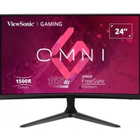 ViewSonic Omni VX2418C 24 Inch LED Curved Gaming Monitor, 1920x1080 Full HD (1080p), 165Hz, VA, 250 cd/m, 3000:1, Freesync, 1 ms,  2xHDMI, DisplayPort, Speakers