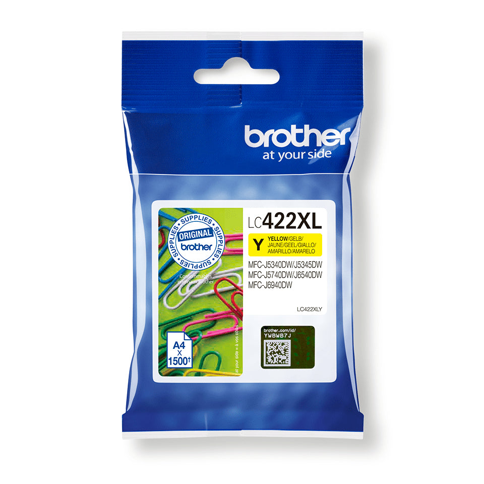 Brother LC-422XLY Ink cartridge yellow high-capacity, 1.5K pages ISO/IEC 24711 for Brother MFC-J 5340