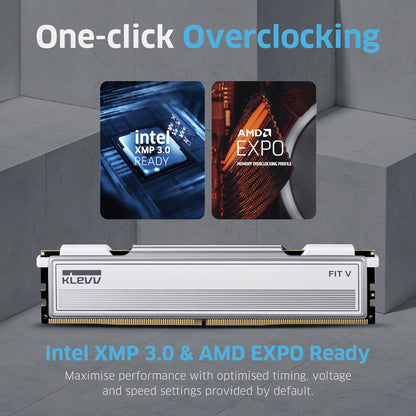 Klevv 32GB (2x16GB) 6000MHz CL28 DDR5 GAMING RAM MODULE 28-36-36-76 1.35V FIT V KIT