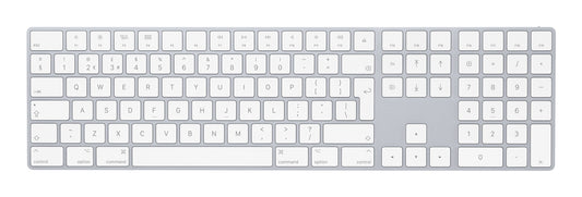 Apple Magic w/ Numeric Keypad keyboard Universal Bluetooth QWERTY UK English Silver, White