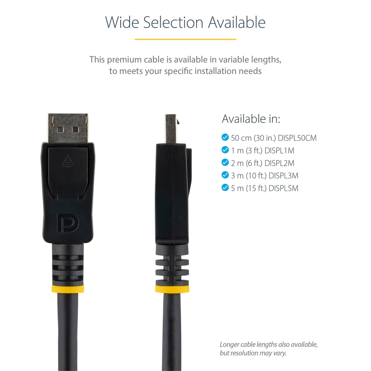 StarTech.com 1m (3.3ft) DisplayPort 1.2 Cable - 4K x 2K Ultra HD VESA Certified DisplayPort Cable - DP to DP Cable for Monitor - DP Video/Display Cord - Latching DP Connectors