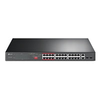 TP-Link TL-SL1226P 24-Port Metal 10/100Mbps + 2-Port Gigabit Unmanaged PoE+ Switch (250W)