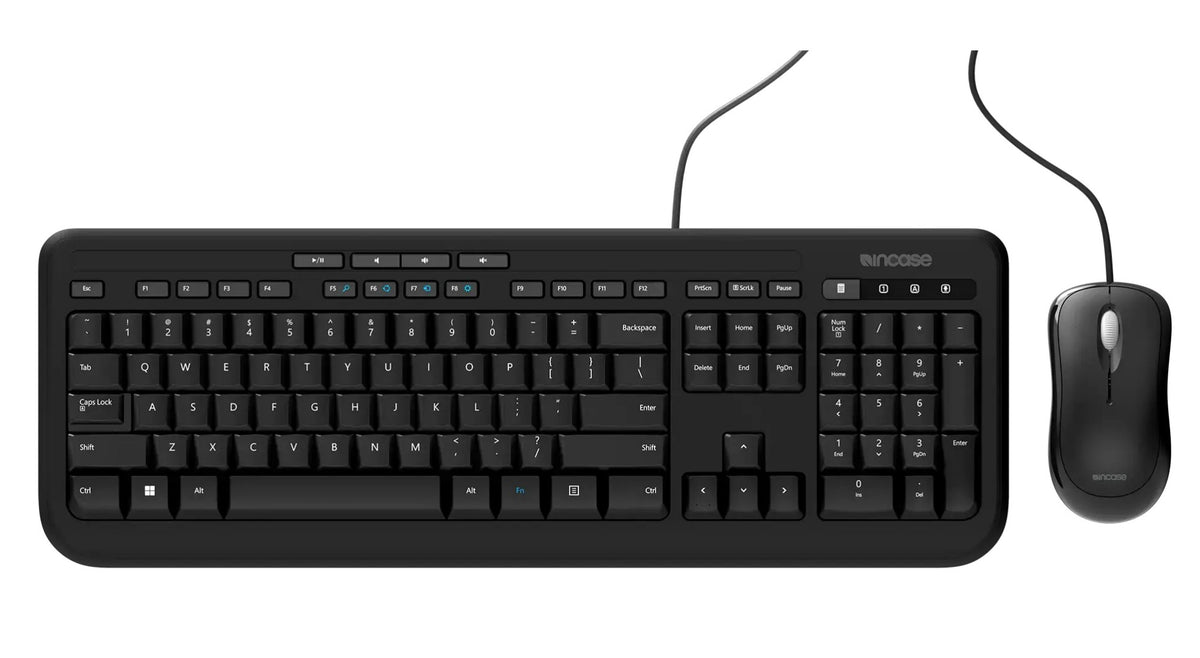 Incase Designed by Microsoft Wired Desktop 600 keyboard Mouse included Universal USB QWERTY Italian Black