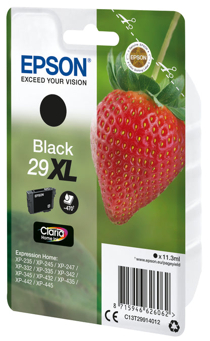 Epson C13T29914012/29XL Ink cartridge black high-capacity, 470 pages ISO/IEC 19752 11.3ml for Epson XP 235/335