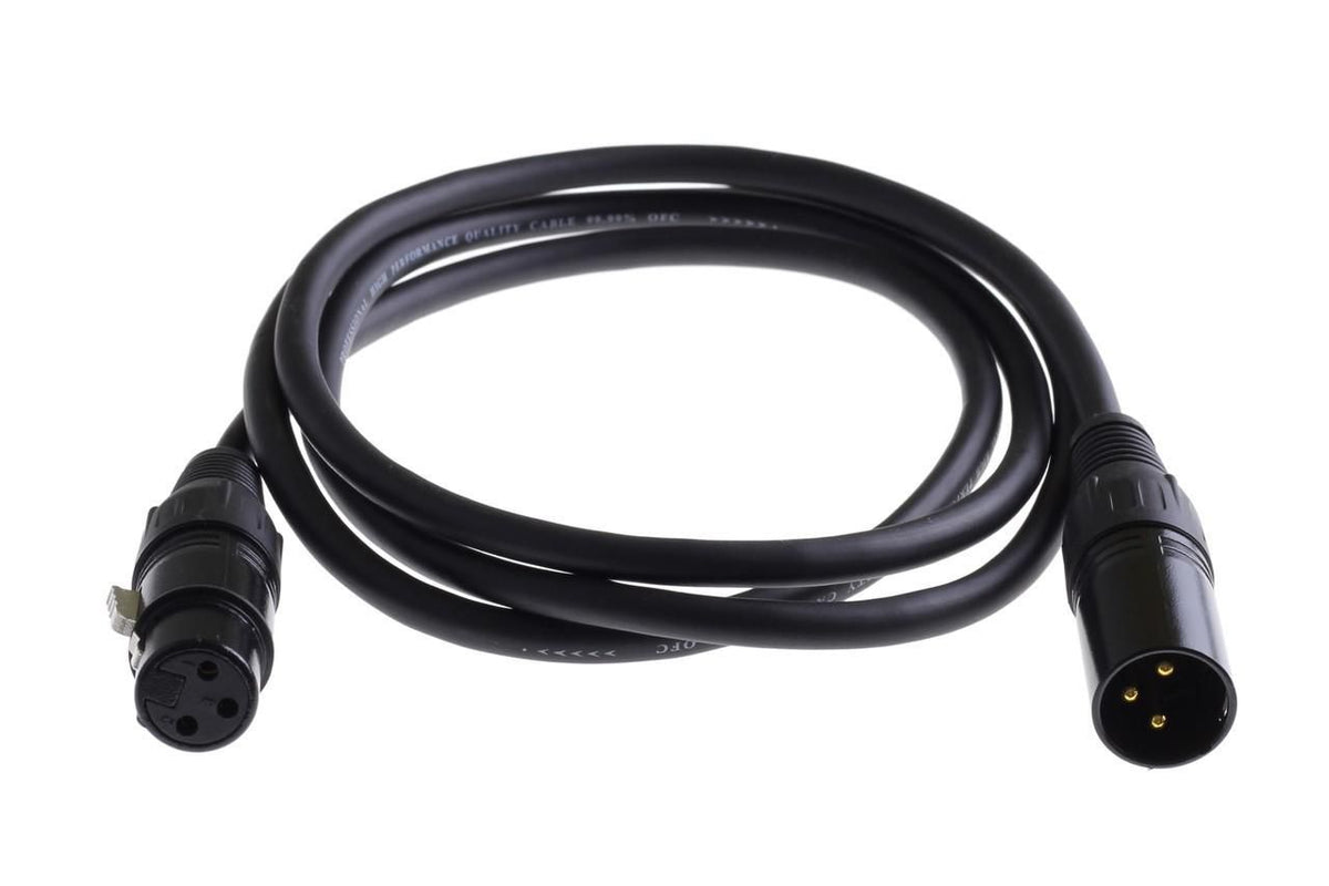 Microconnect PRO XLR cable 5m, AWG24, OFC, Balances, shielded, PVC, OD6,0mm, black audio cable