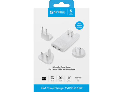 Sandberg 4in1 TravelCharger 65W White