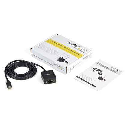 StarTech.com 6ft (1.8m) 1-Port FTDI USB to Serial RS232 Adapter Cable with COM Retention, USB to RS232 Adapter - TAA