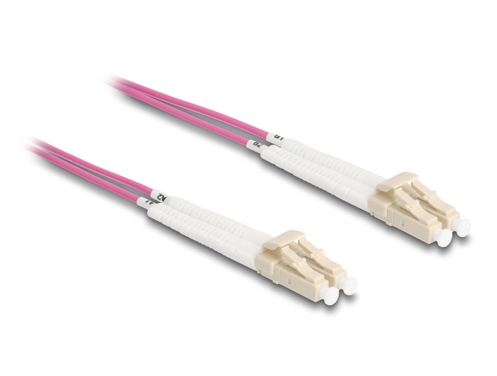 DeLOCK Optical Fiber Cable LC Duplex to LC Duplex Multi-mode OM4 angled 2 m