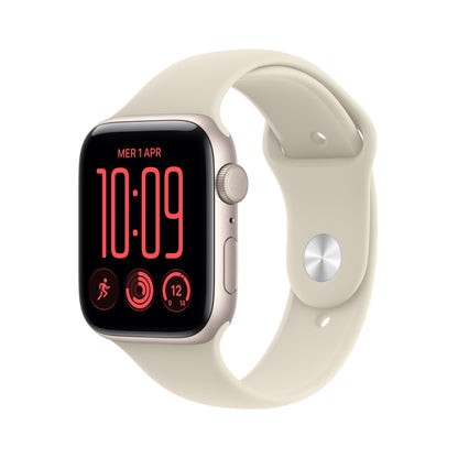 Apple Watch SE (3nd generation) SE 3 GPS 44mm Starlight Aluminium Case with Sand Sport Band - M/L