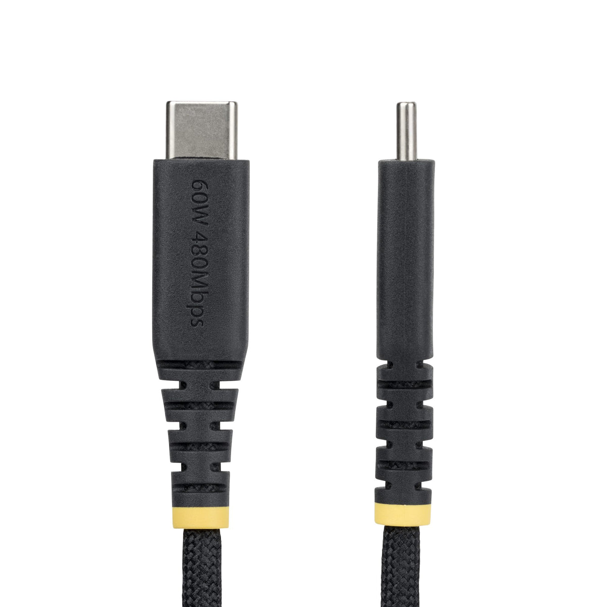 StarTech.com 15cm (6in) USB-C Charging Cable, 60W (3A) PD, Dual-Layer Braided Nylon/TPE Jacket, Rugged USB C Charging Cord, USB 2.0 Laptop Charger Cable
