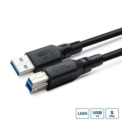 Microconnect USB3.0AB1B-LSZH USB cable USB 3.2 Gen 1 (3.1 Gen 1) 1 m USB A USB B Black