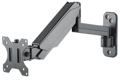Manhattan Wall Mount for TV & Monitors (Spring Arm 3 pivots), For screens 17" to 32", VESA compatibility: 75x75mm and 100x100mm - check the dimensions of the four mounting holes on back of screen to ensure it fits, Max 8kg, Black, Bracket, Lifetime Warran