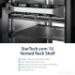 StarTech.com 1U Server Rack Shelf - Universal Vented Rack Mount Cantilever Tray for 19" Network Equipment Rack & Cabinet - Heavy Duty Steel – Weight Capacity 44lb/20kg - 16" Deep Shelf, Black