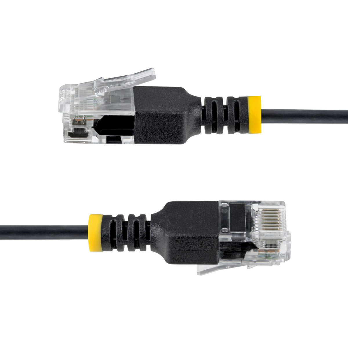StarTech.com 1.5m Black Ultra Slim Cat6A Ethernet Cable, UTP, Pure Bare Copper Wire, 34AWG Slim RJ45 Network Patch Cord, Individually Tested