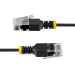 StarTech.com 15cm Black Ultra Slim Cat6A Ethernet Cable, UTP, Pure Bare Copper Wire, 34AWG Slim RJ45 Network Patch Cord, Individually Tested