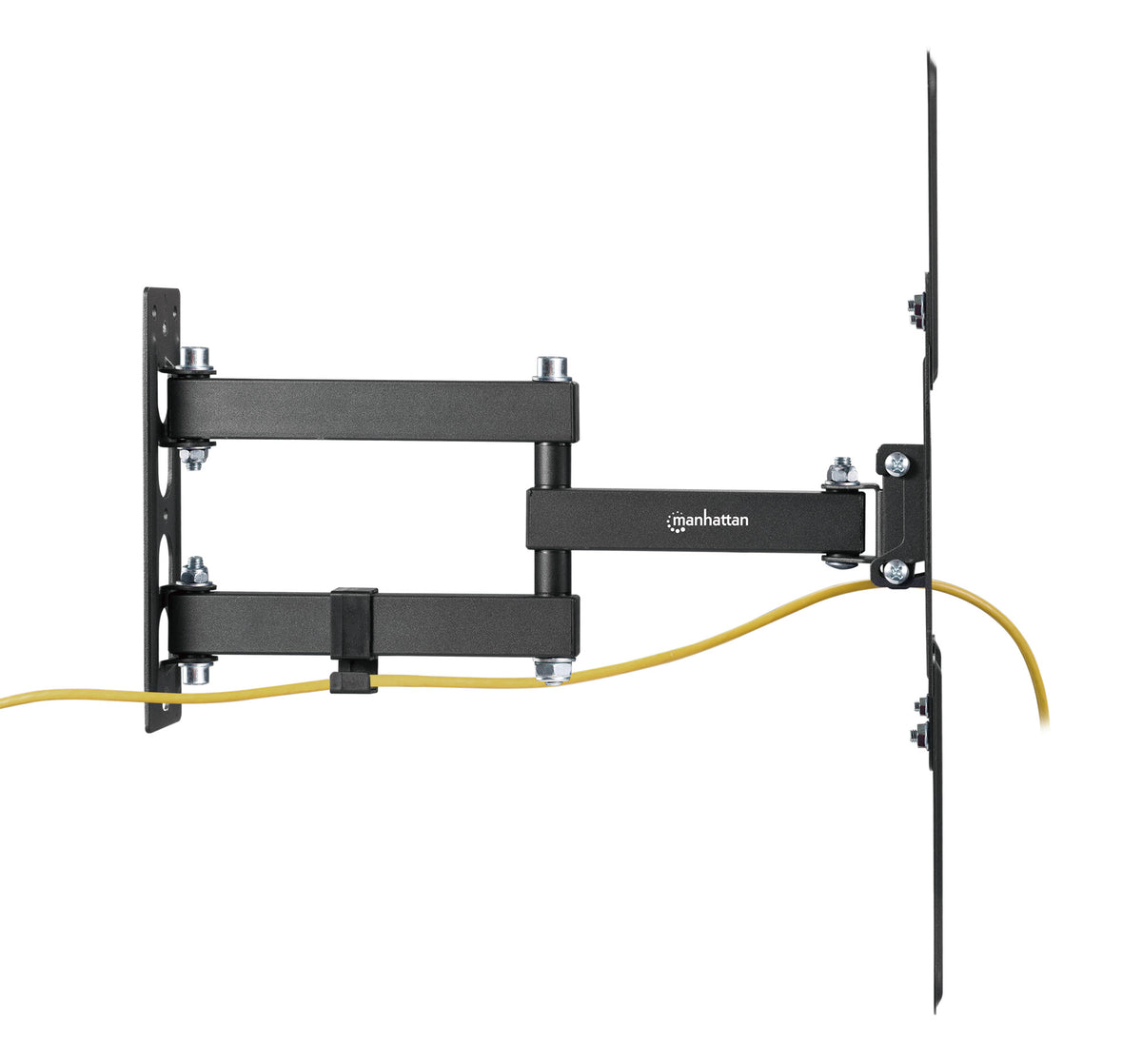 Manhattan Wall Mount for TV & Monitors (Full Motion), For screens 32" to 55", VESA compatibility: all between 100x100mm to 400x400mm - check the dimensions of the four mounting holes on back of screen to ensure it fits, Max 30kg, Black, Bracket