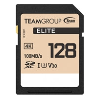 Team TESDXC128GIV3069 Elite 4k Flash Memory Card, 128GB, SDHC, UHS-1 U3, V30, Retail