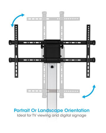 Manhattan Trolley Mount Stand for TV & Monitors, For screens: 37" to 86", -10 to 5° Tilt, 90° Rotation, VESA compatibility: all between 200x200 to 600x400mm - check the dimensions of the four mounting holes on back of screen to ensure it fits, Max 50kg, B