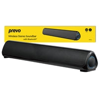 Prevo MS03 Wireless Stereo Soundbar with Bluetooth, USB & SD, Space-Saving Wireless Speaker for TV, Home Entertainment System, PC, Mobile Device & Gaming Consoles