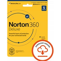 Norton 360 Deluxe 2022, Antivirus Software for 5 Devices, 1-year Subscription, Includes Secure VPN, Password Manager and 50GB of Cloud Storage, PC/Mac/iOS/Android, Activation Code by email - ESD