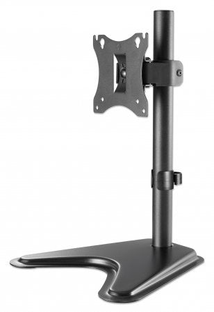 Manhattan Desk Mount for TV & Monitors, Stand Assembly, Tilt/Swivel/Rotation, For screens 10" to 27", VESA compatibility: 75x75 and 100x100mm - check the dimensions of the four mounting holes on back of screen to ensure it fits, Max 7kg, Black, Bracket