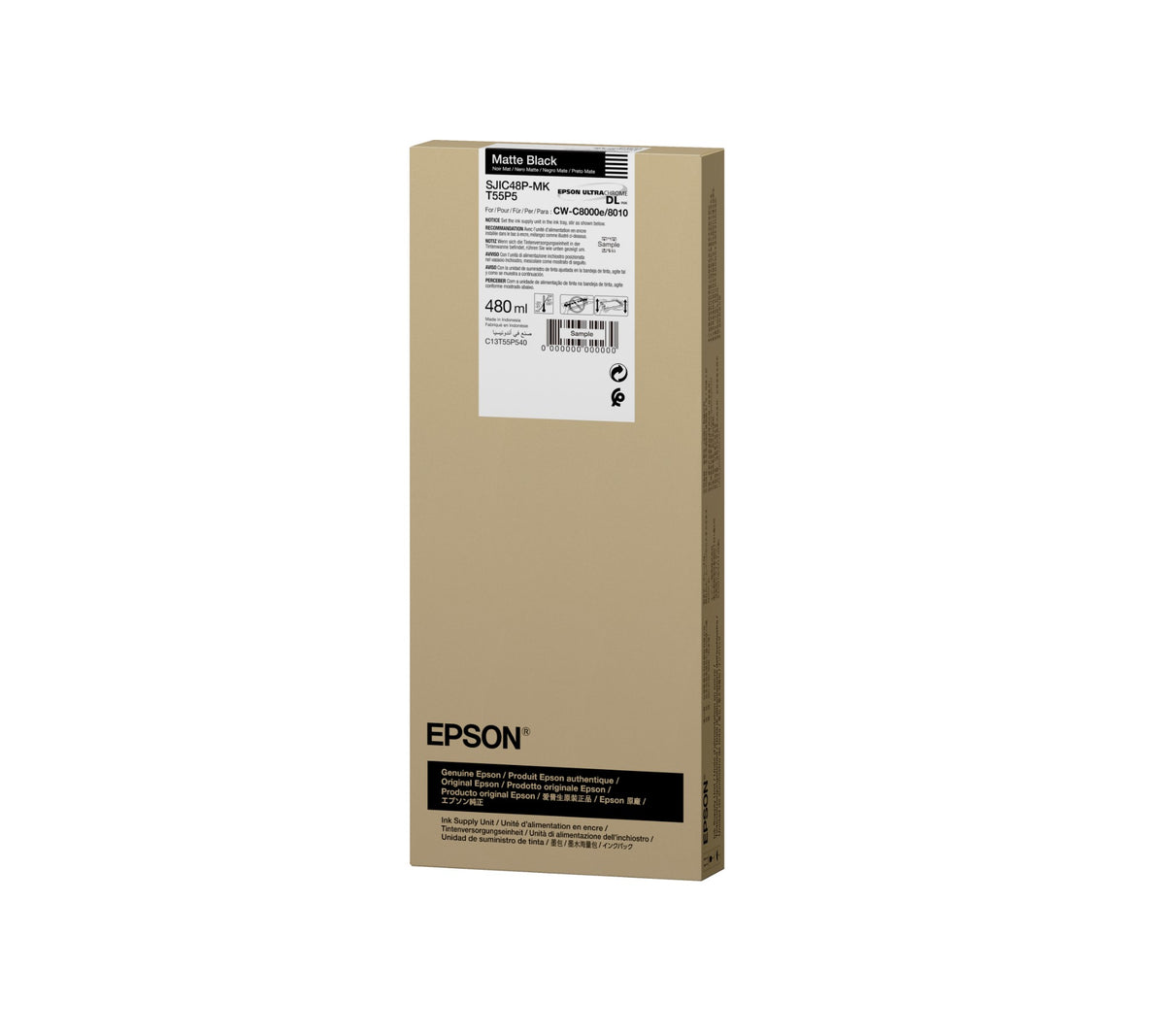 Epson C13T55P540/SJIC-48-P-MK Ink cartridge black matt 480ml for Epson ColorWorks C 8000 e MK