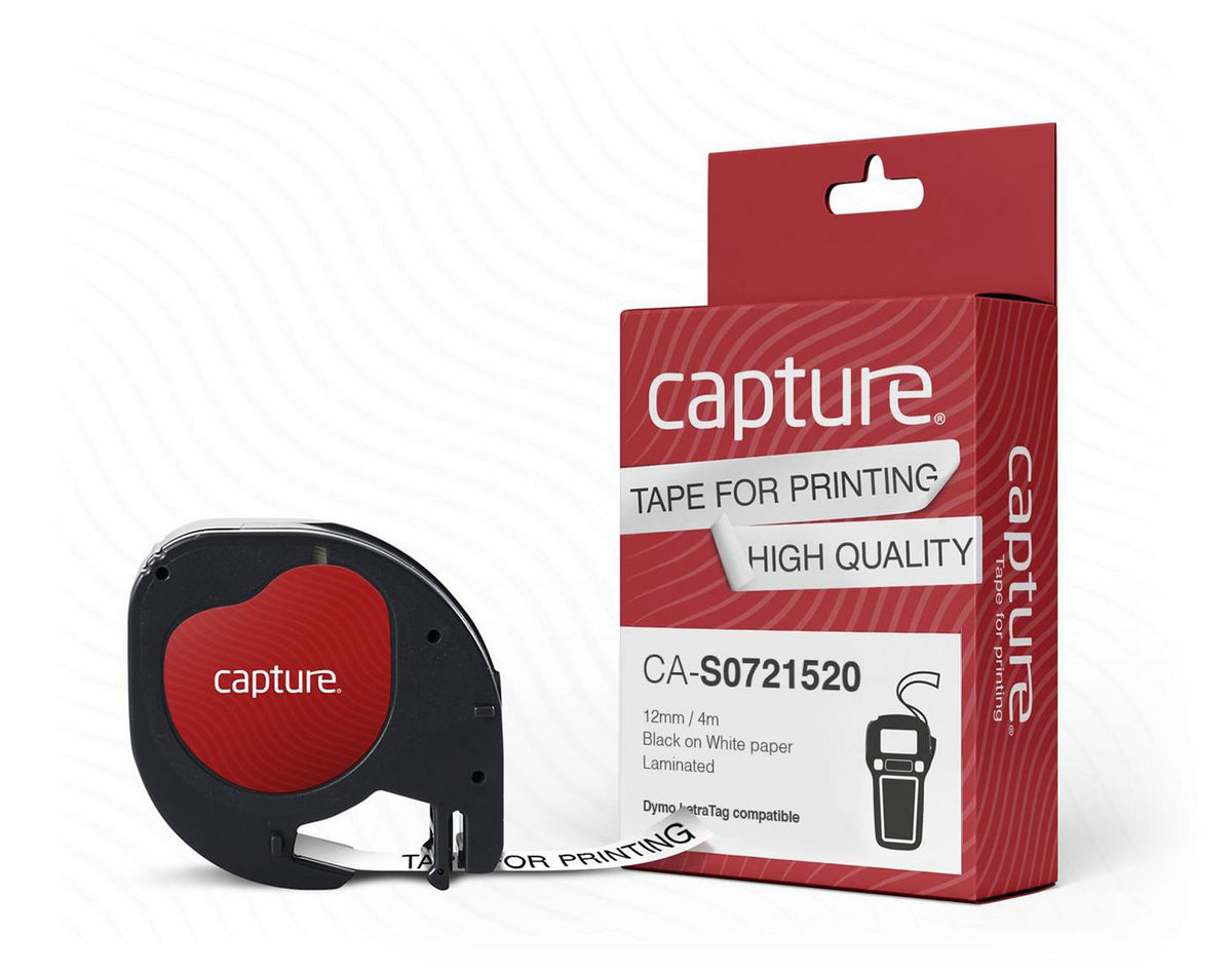 Capture CA-S0721520 label-making tape Black on white