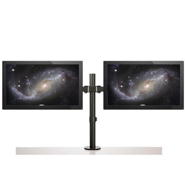 StarTech.com Desk Mount Dual Monitor Arm - Desk Clamp / Grommet VESA Monitor Mount for up to 32" (17.6lb/8kg) Displays - Ergonomic Articulating Monitor Arm - Height Adjustable/Tilt/Swivel/Rotating