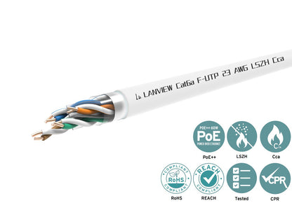 Lanview LVN122164 networking cable White 305 m Cat6a F/UTP (FTP) Round