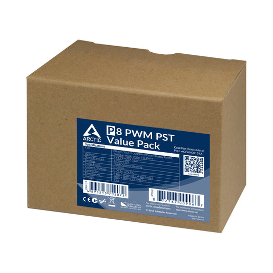 ARCTIC P8 PWM PST Value Pack - Pressure-optimised 80 mm Fan with PWM PST