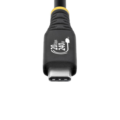 StarTech.com 2m (6ft) USB4 Cable, 20Gbps, USB-IF Certified USB-C Cable, 240W PD EPR, 4K 120Hz DP 2.1, TPE Jacket, Black USB-C Cord