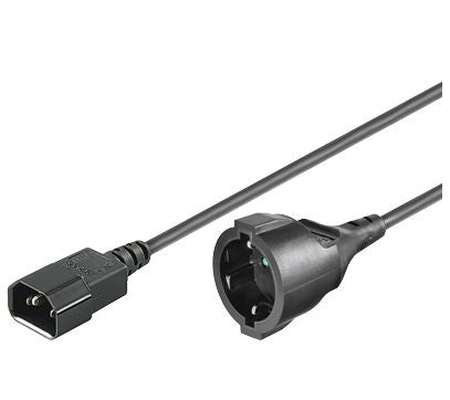 Microconnect PE130150 power cable Black 1.5 m C14 coupler Power plug type F