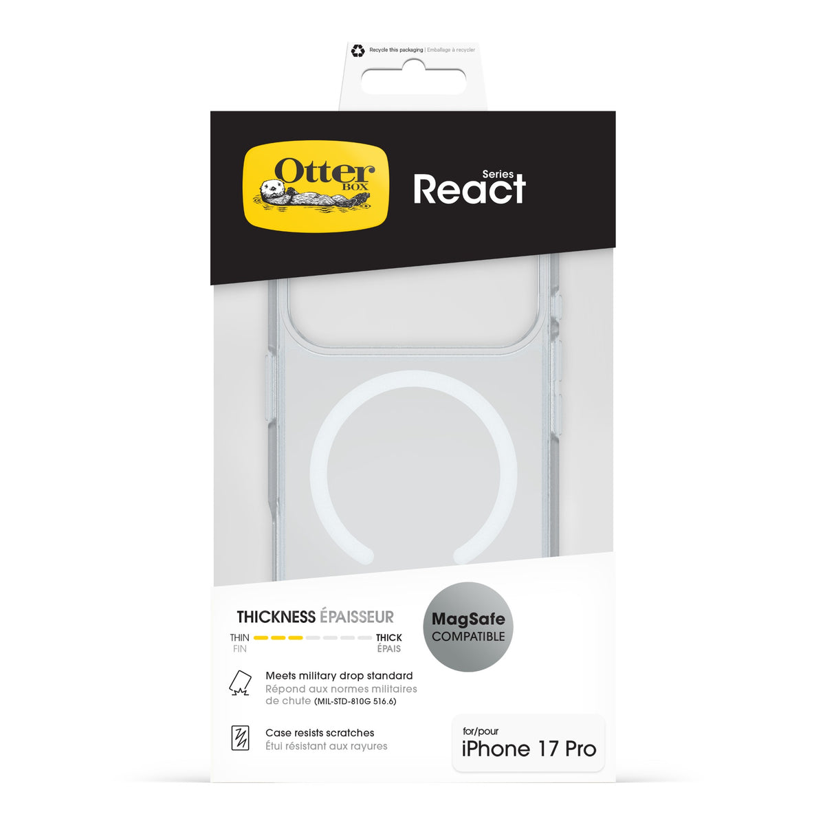 OtterBox React MagSafe Series for Apple iPhone 17 Pro, transparent