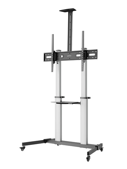 Manhattan Trolley Mount Stand for TV & Monitors, For screens: 37" to 100",VESA compatibility:all between 200x200 to 1000x600mm -check the dimensions of the four mounting holes on back of screen to ensure it fits,Max 80kg,Height adjustable 1200 to 1600mm,L
