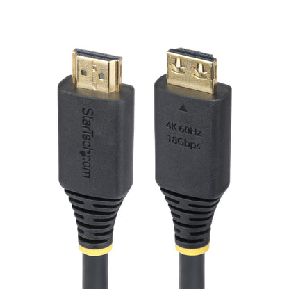 StarTech.com 50cm (1.6ft) High Speed HDMI Cable with Gripping Connectors, 4K 60Hz/1440p 144Hz, HDR10/HDCP 2.2/ARC, 18Gbps, UHD HDMI Cord for TV/Monitor/Display, TPE Jacket