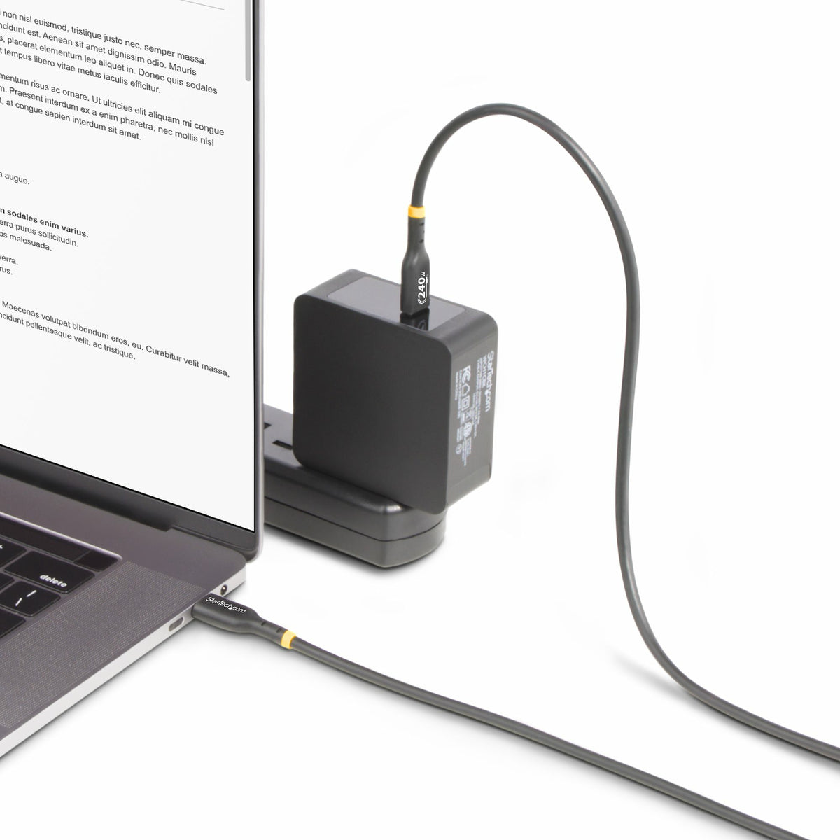 StarTech.com 3.3ft (1m) USB-C Charging Cable, Charge & Sync, 240W (5A) PD EPR, USB 2.0 Laptop Charger Cable, USB-IF Certified, TPE Jacket - Black USB C Charging Cord