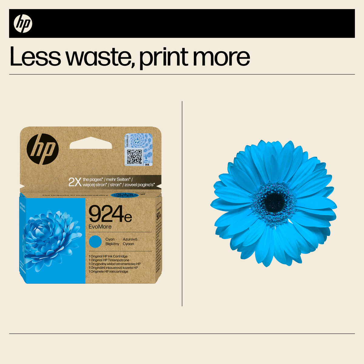 HP 4K0U7NE/924E Ink cartridge cyan EvoMore, 800 pages ISO/IEC 19752 9.5ml for HP OJ Pro 8120/e