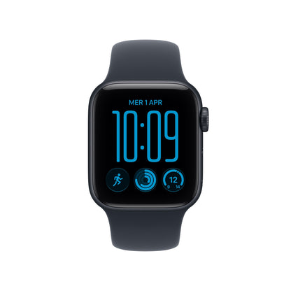 Apple Watch SE (3nd generation) SE 3 GPS 40mm Midnight Aluminium Case with Navy Blue Sport Band - S/M
